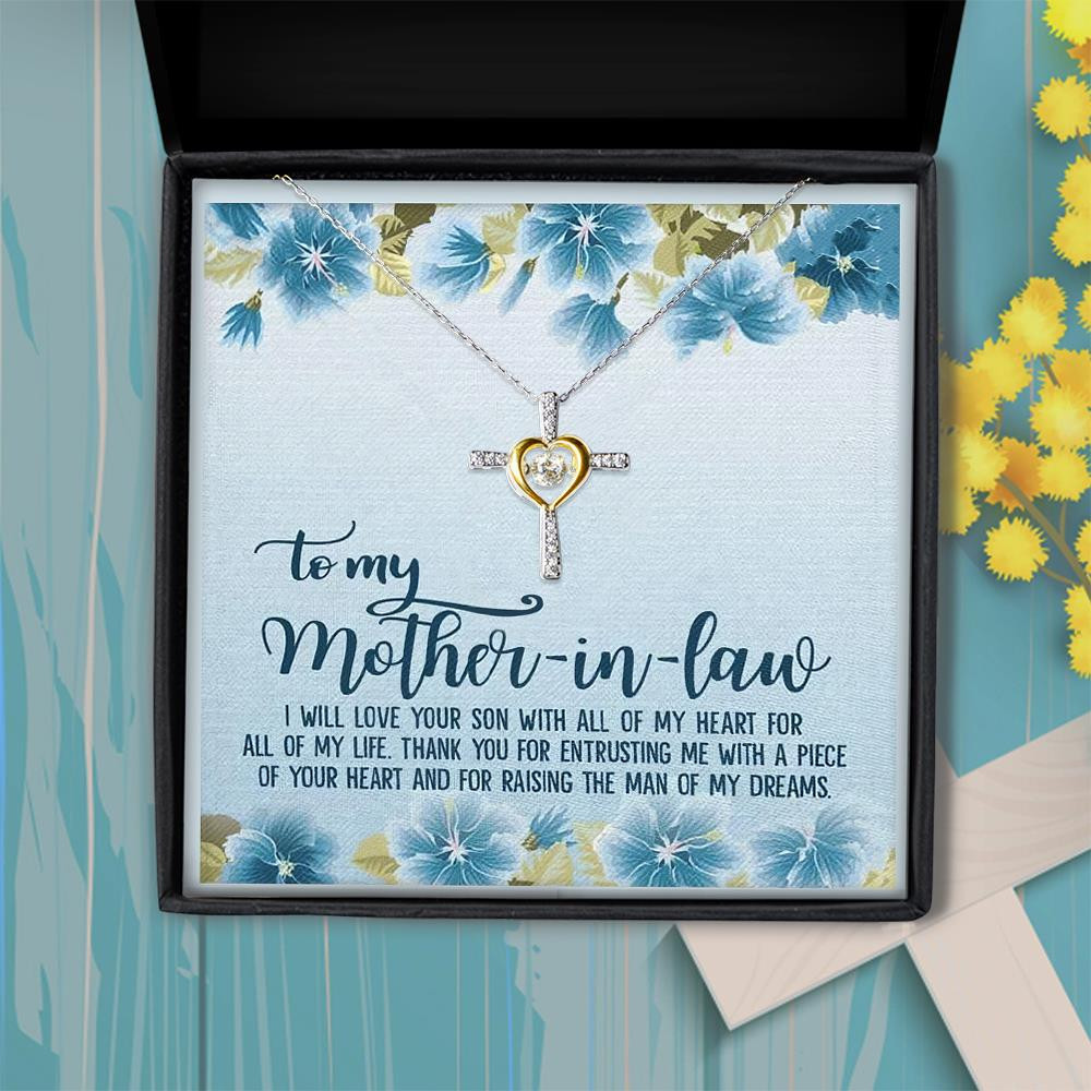 Thanks For Entrusting Me Gift For Mother In Law Cross Dancing Necklace