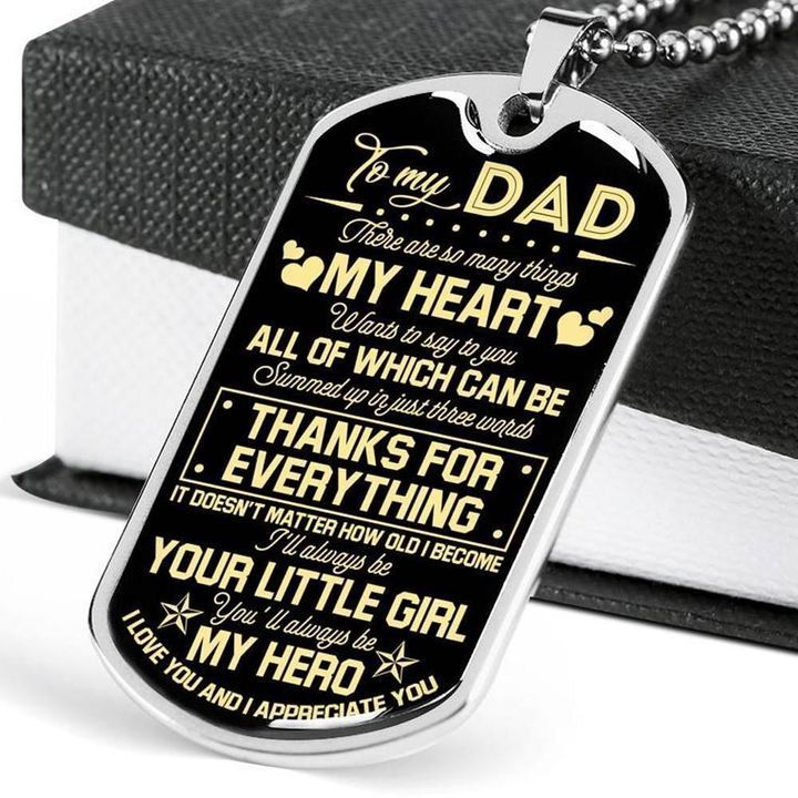 Thanks For Everything Dog Tag Necklace Gift For Dad