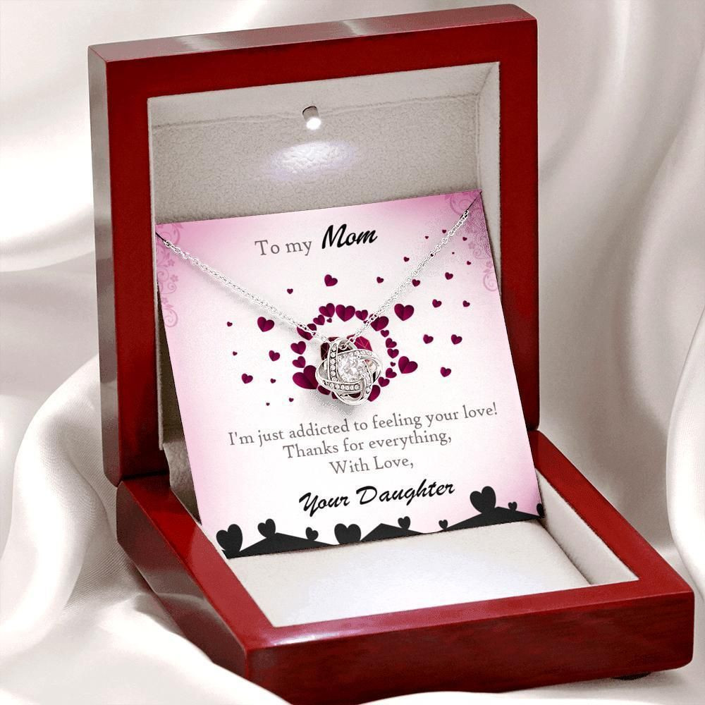 Thanks For Everything With Love Love Knot Necklace Gift For Mom