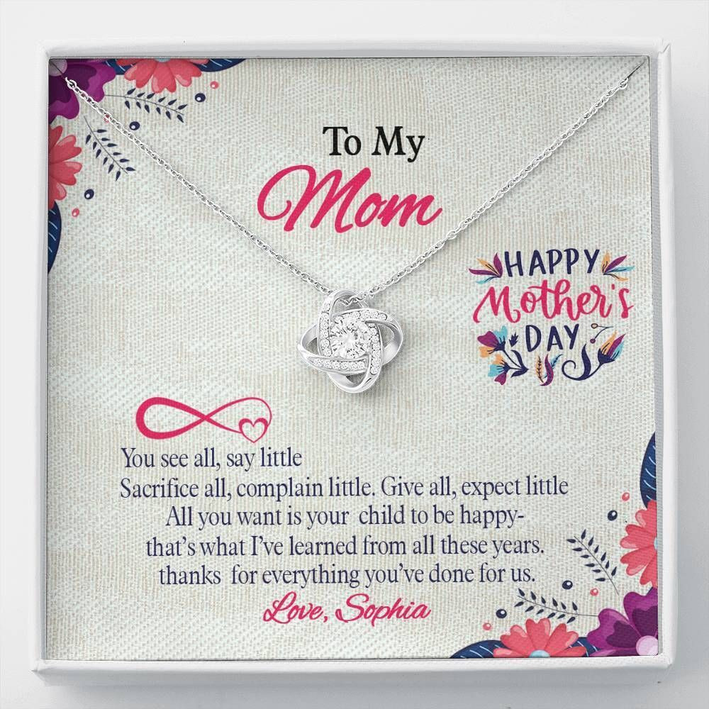Thanks For Everything You’ve Done For Us Gift For Mom Custom Name Love Knot Necklace
