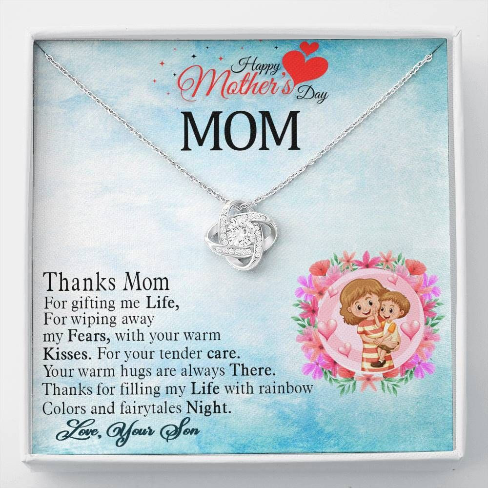 Thanks For Filling My Life With Rainbow And Colors Gift For Mom Love Knot Necklace