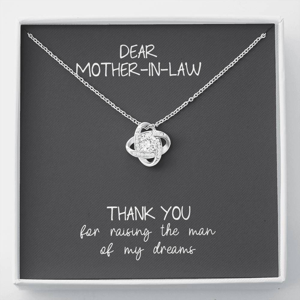 Thanks For Raising Man Of My Dreams Love Knot Necklace For Mother In Law