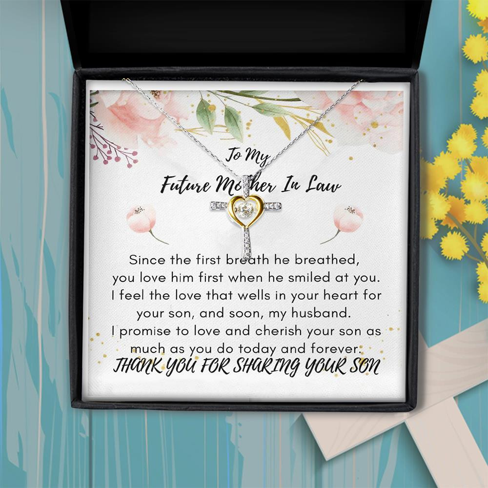 Thanks For Sharing Your Son Gift For Mother Future Mother In Law Cross Dancing Necklace
