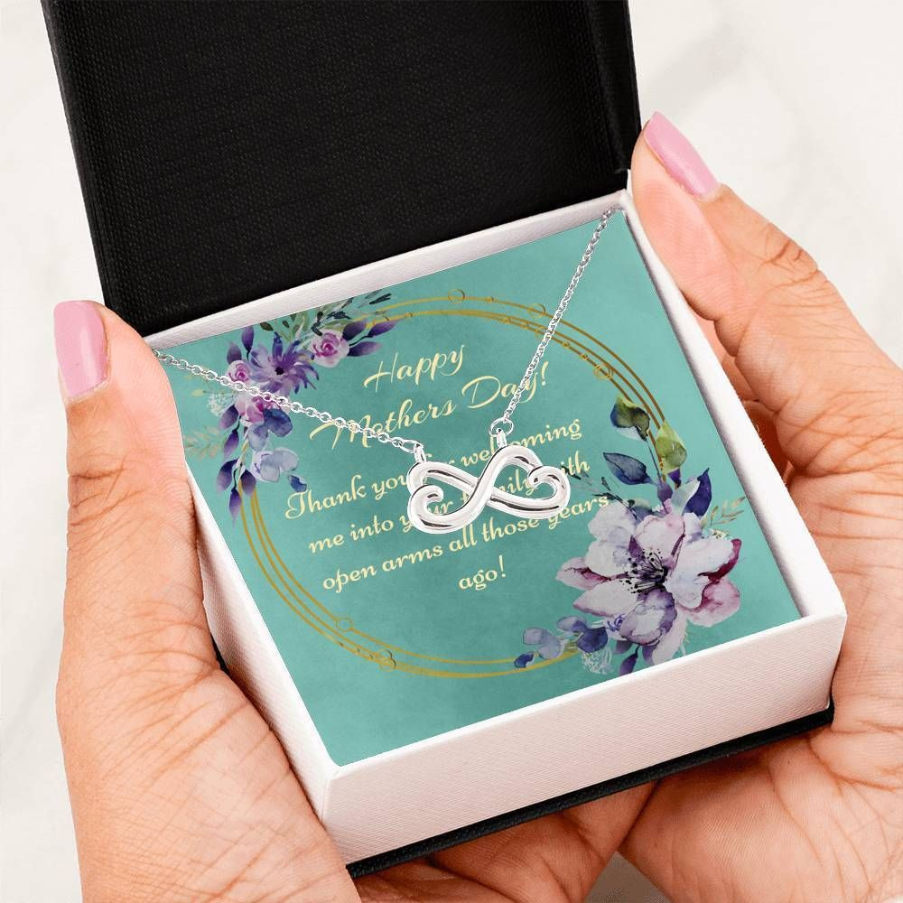 Thanks For Welcoming Into Your Family Infinity Heart Necklace For Mother In Law