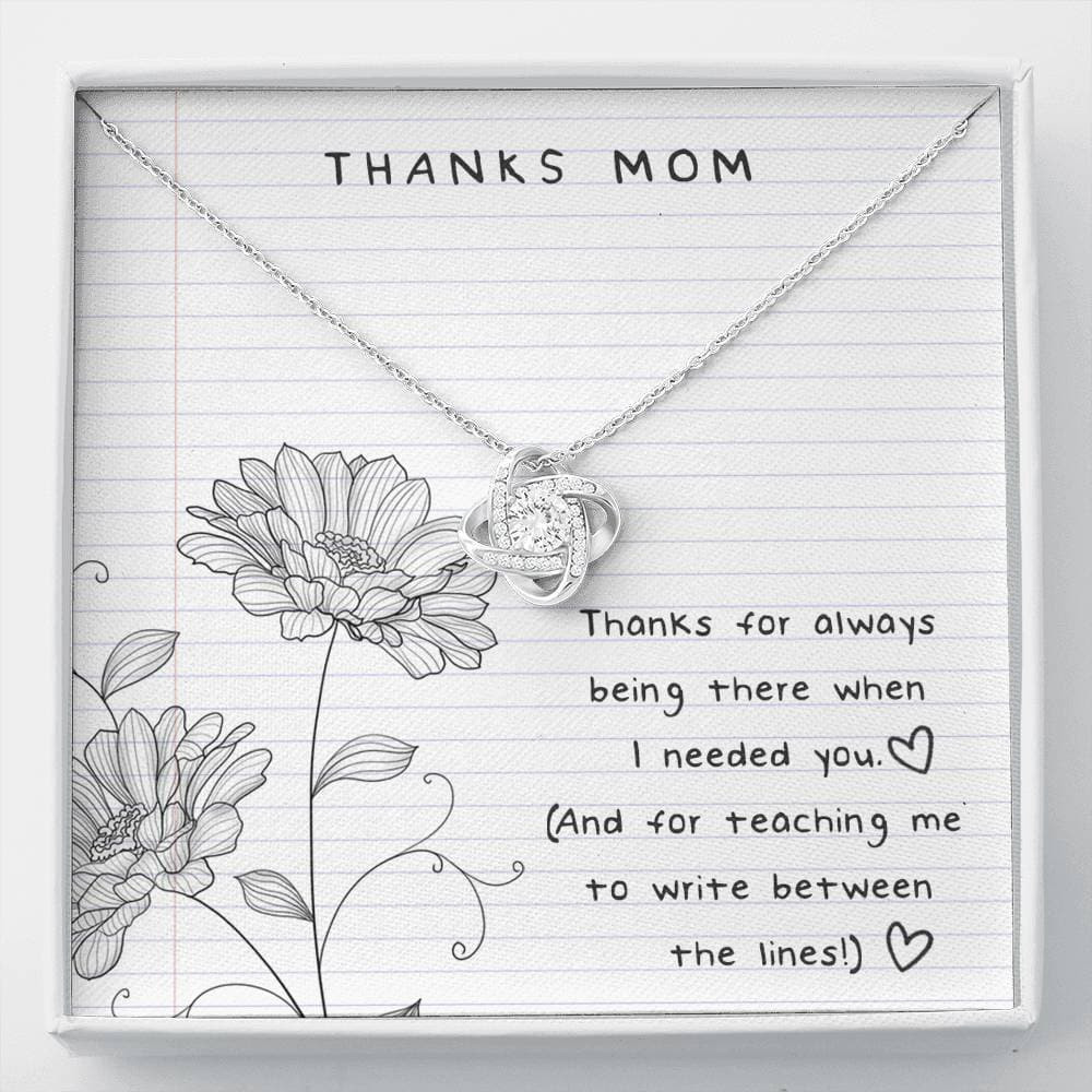 Thanks Mom Between the Lines Love Knot Necklace