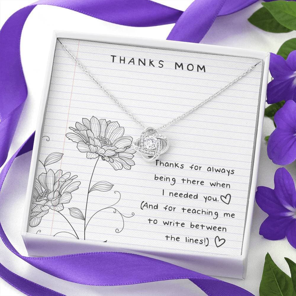 Thanks Mom Between the Lines Love Knot Necklace