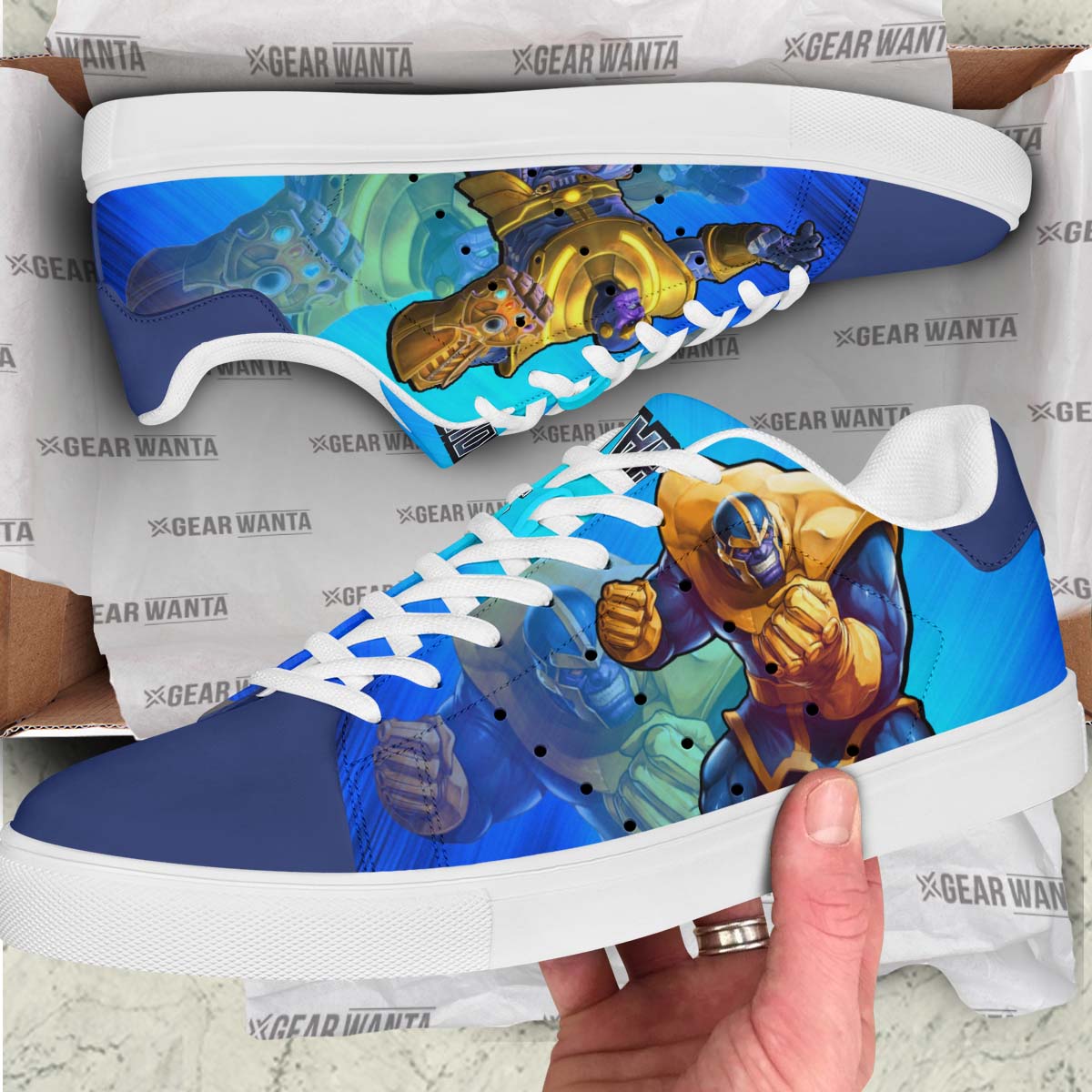Thanos Custom Skate Shoes For Comic Fans