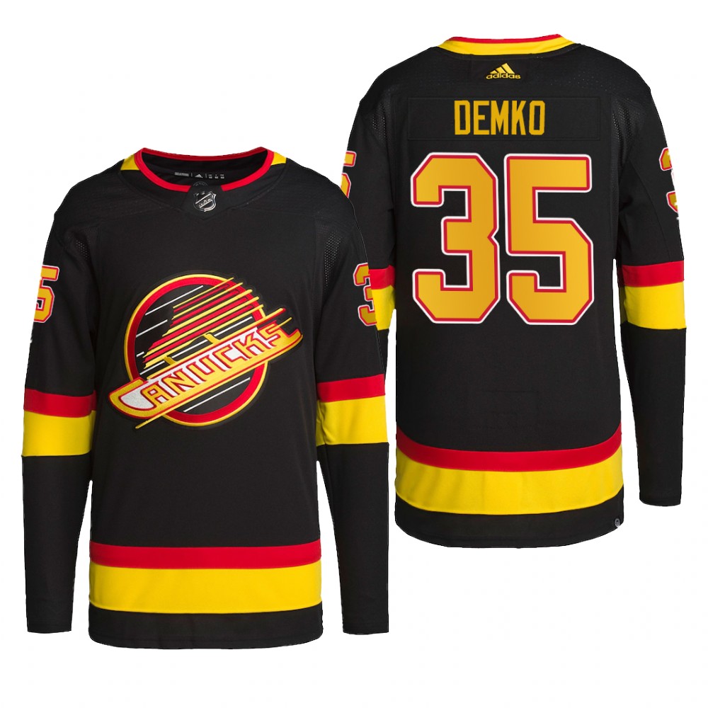 Thatcher Demko Vancouver Canucks Retro Jersey 2022 Black #35 Primegreen Pro Uniform
