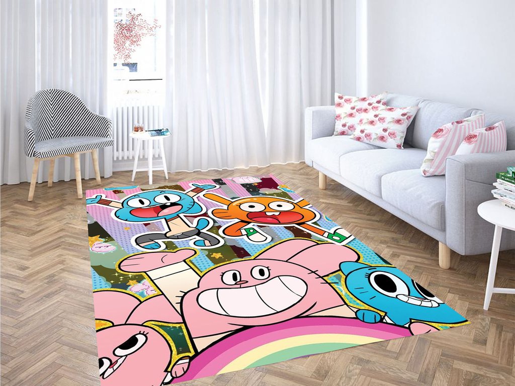 The Amazing World Of Gumball Character Living Room Modern Carpet Rectangle Rug