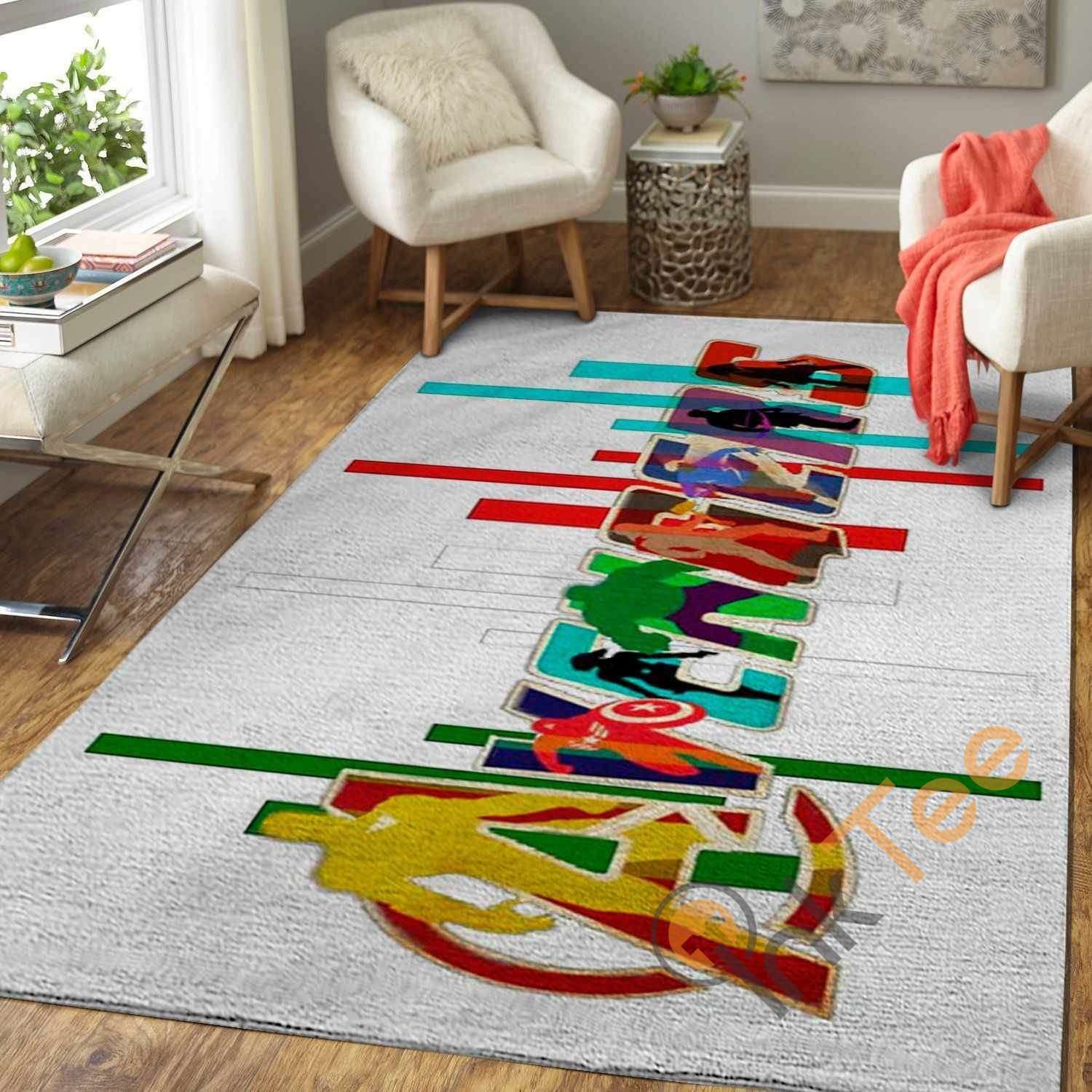 The Avengers Letters Area Rectangle Rug