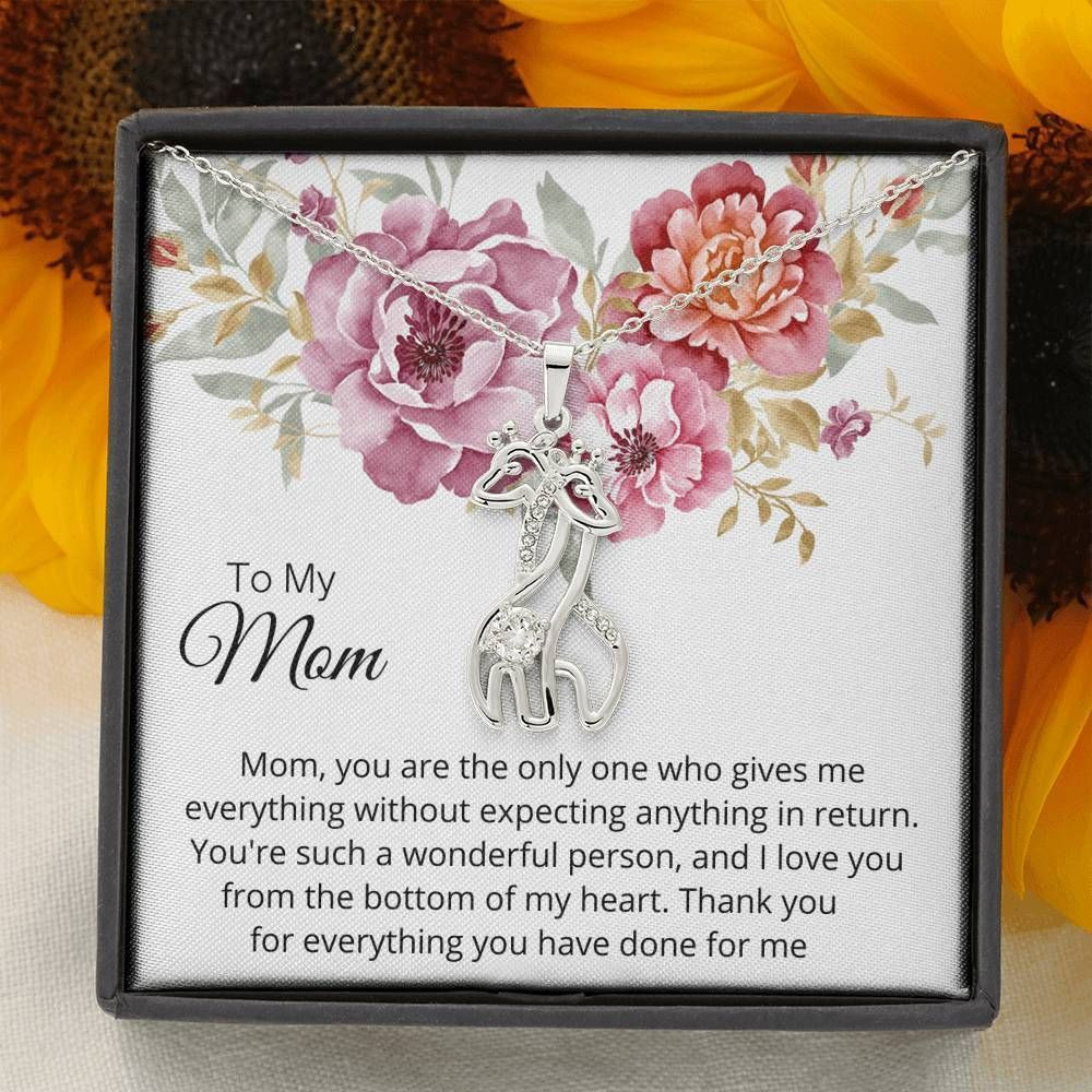 The Blooming Gift For Mom Giraffe Couple Necklace You’re An Awesome Person