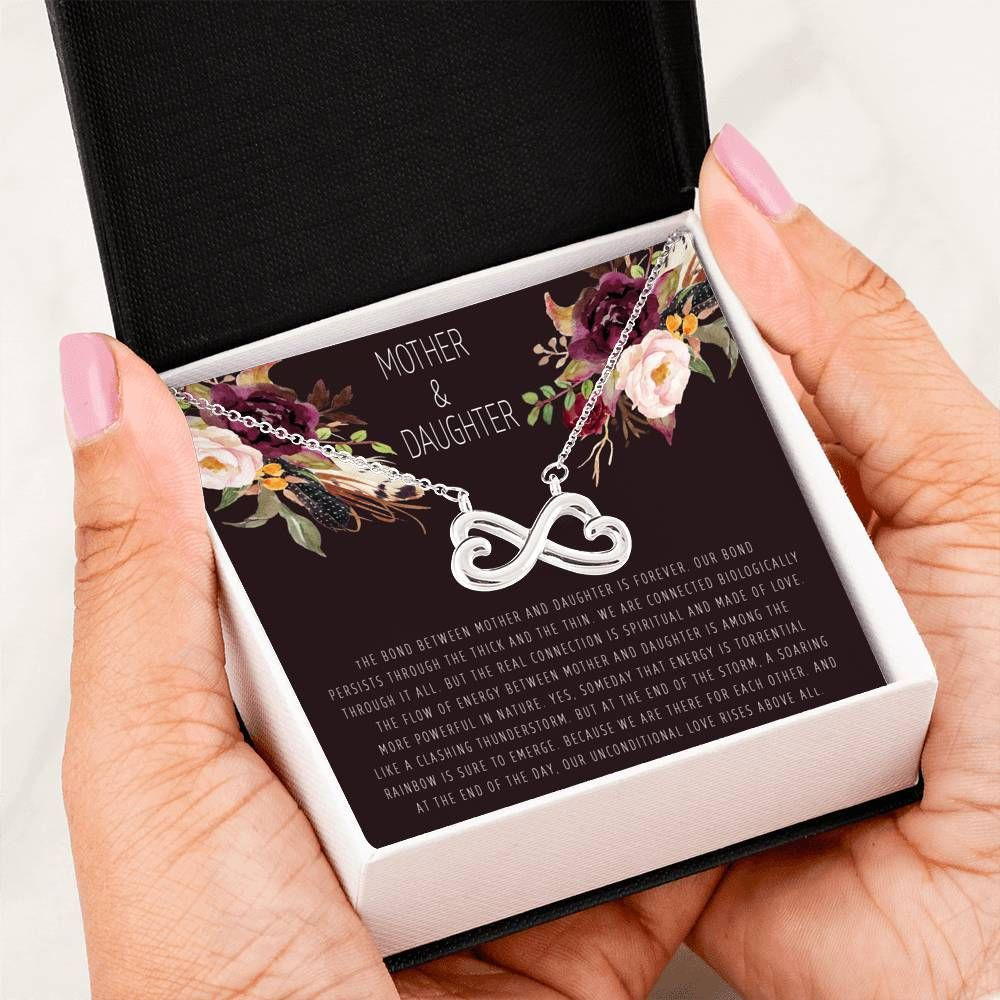 The Bond Between Us Is Forever Infinity Heart Necklace Gift For Mother