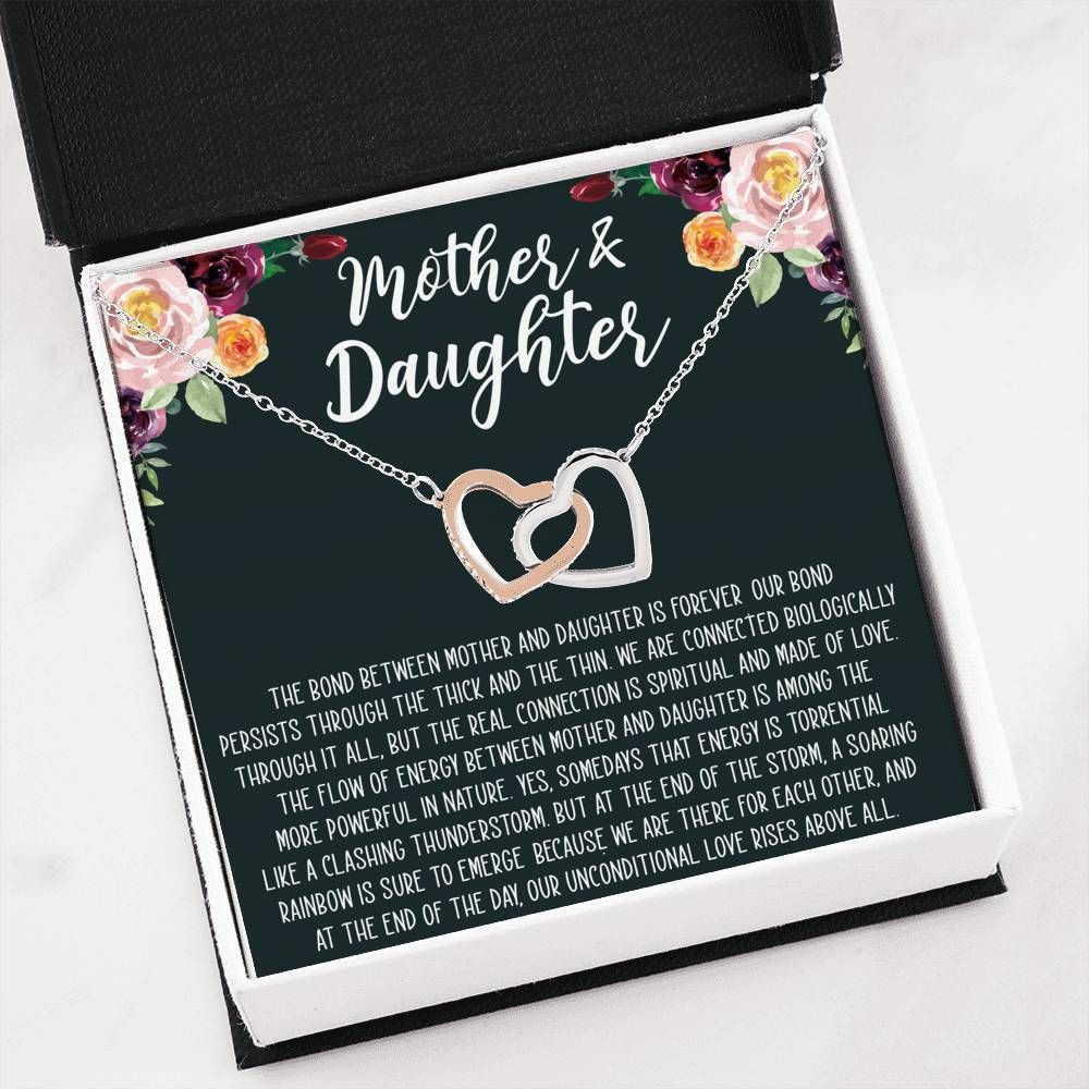 The Bond Between Us Is Forever Interlocking Hearts Necklace Gift For Mother