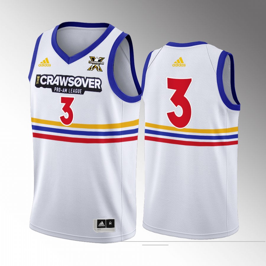 The CrawsOver Pro-Am Aaron Gordon Denver Nuggets White #3 Jersey Seattle 2022