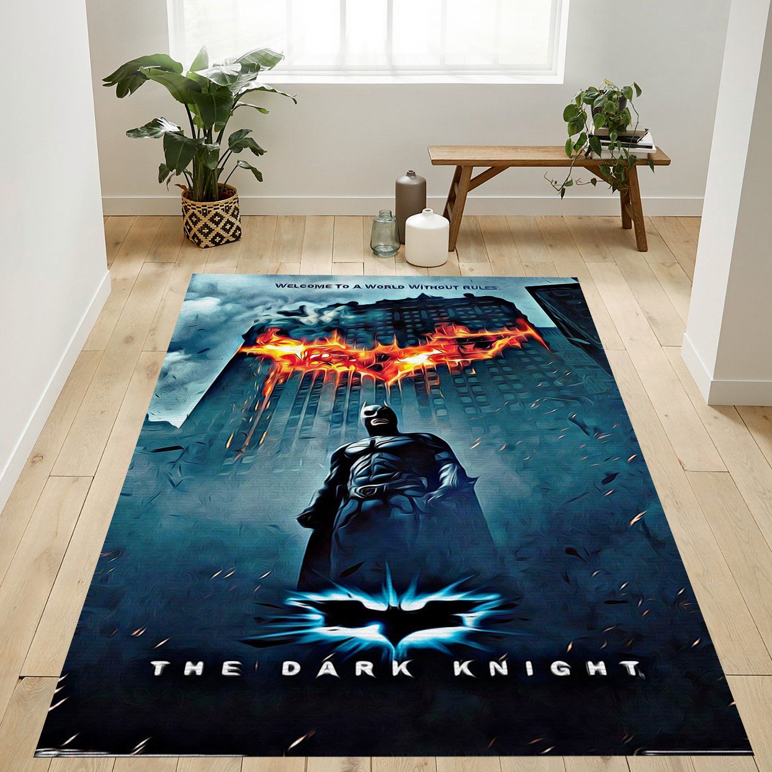 The Dark Knight Batman Logo Rectangle Rug – Custom Size And Printing