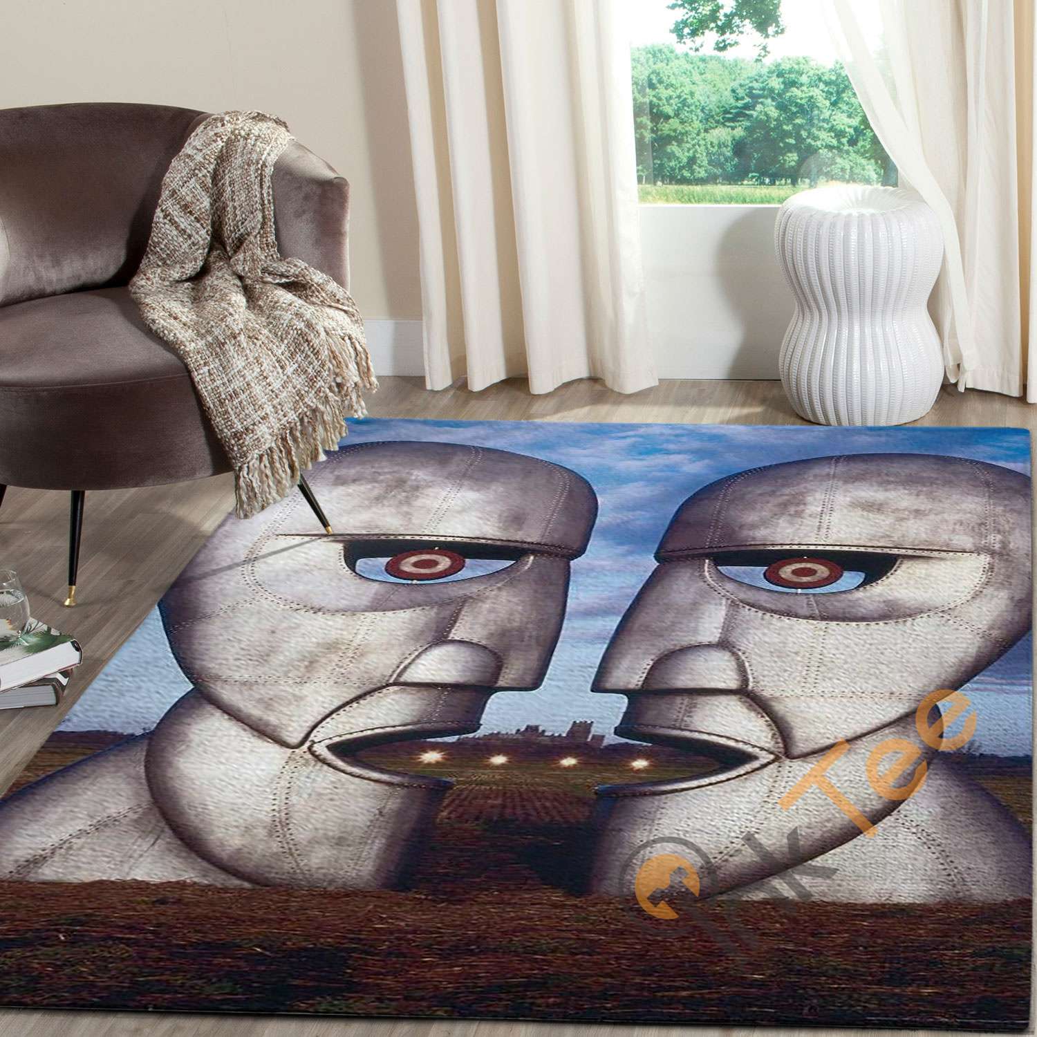 The Division Bell Album Heads Rectangle Rug