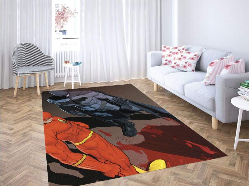The Flash And Batman Carpet Rectangle Rug