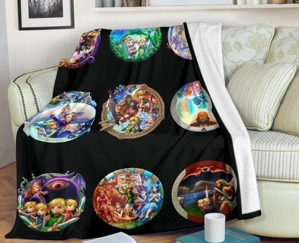 The Legend Of Zelda Circle Sherpa Blanket Cozy Blanket Fleece Blanket