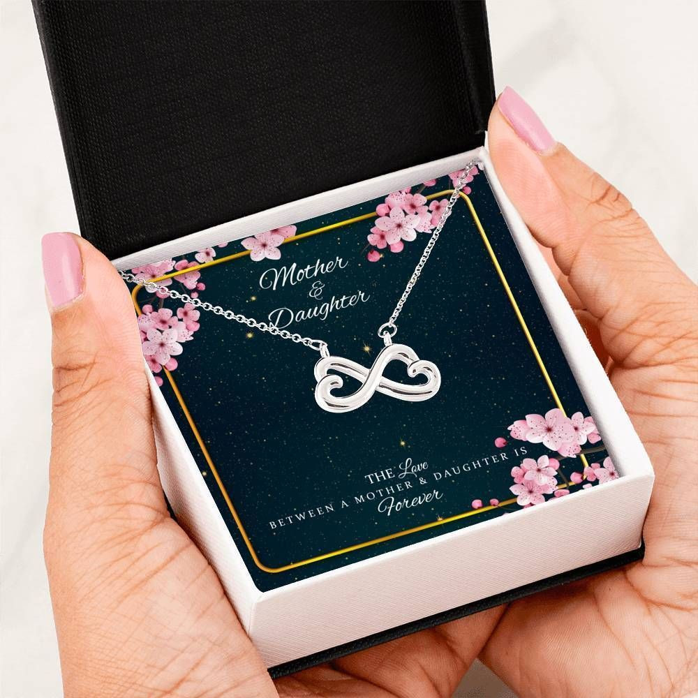 The Love Between Us Is Forever Infinity Heart Necklace Gift For Mother
