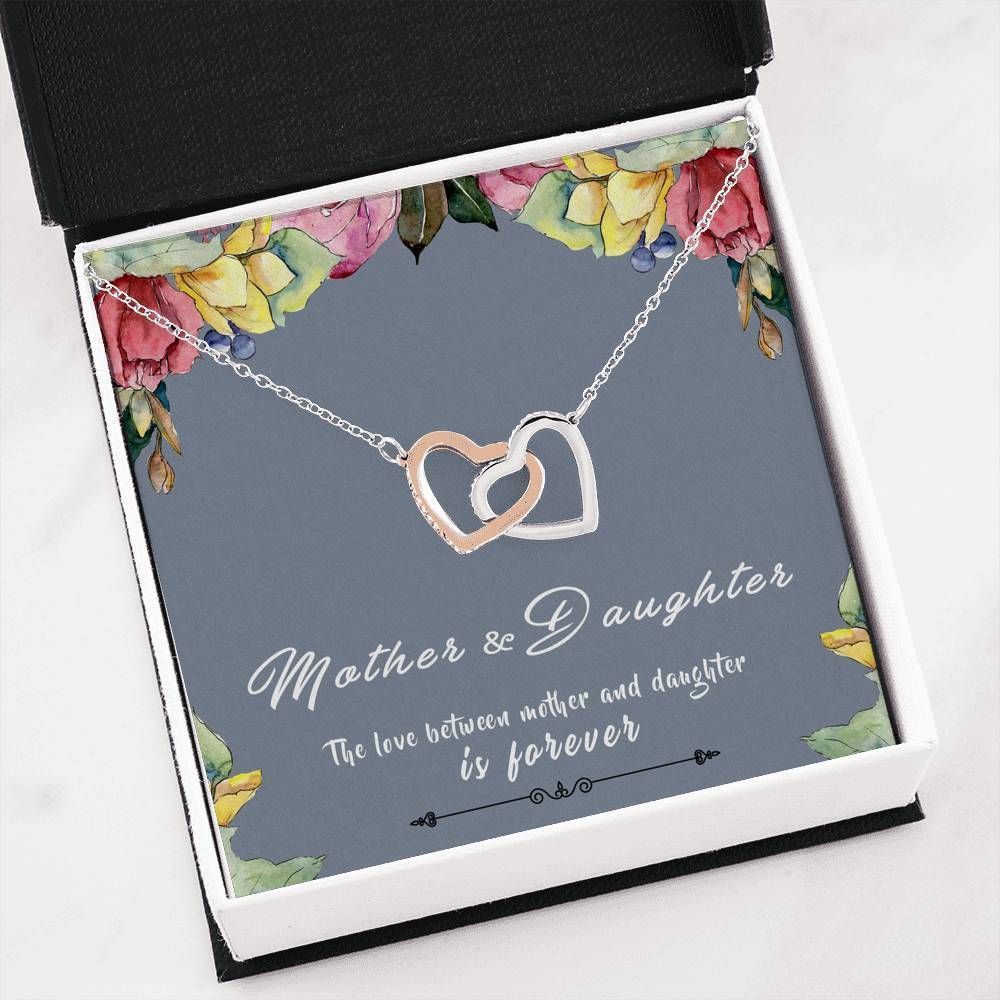 The Love Between Us Is Forever Interlocking Hearts Necklace Gift For Mother