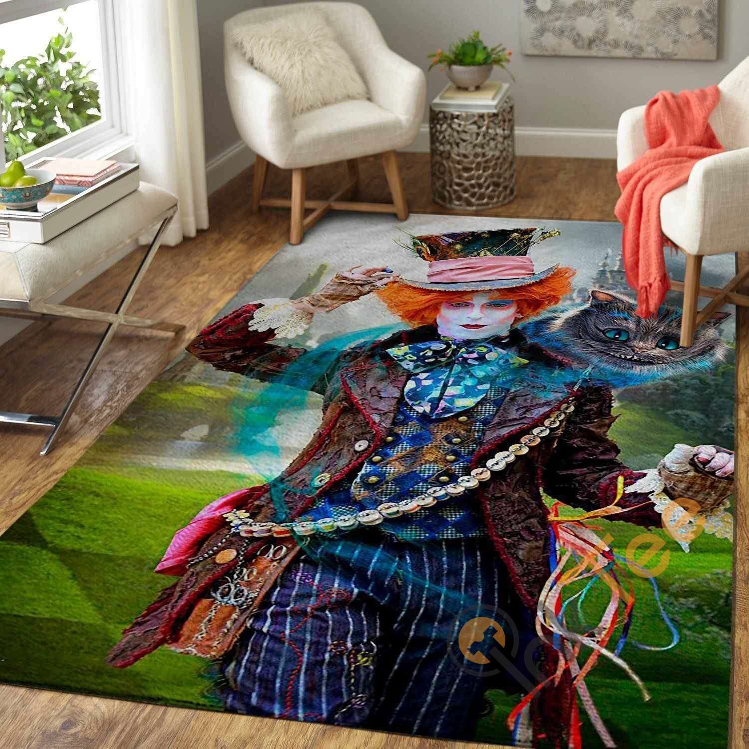 The Mad Hatter Alice In Wonderland Area Rectangle Rug
