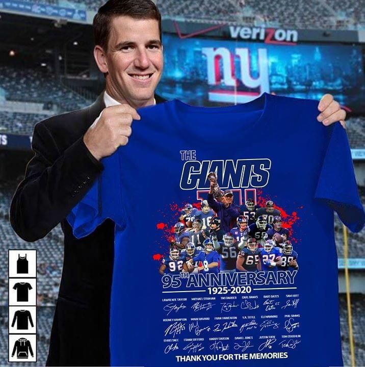 The New York Giants 95Th Anniversary Legends Signed For Fan T-Shirt Tshirt Sweater