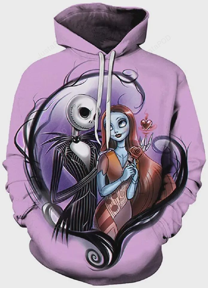 The Nightmare Before Christmas Jack Skellington And Sally 3D All Over Print Hoodie Hoodie