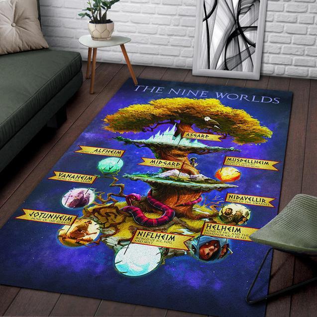 The Nine Worlds Area Rectangle Rug