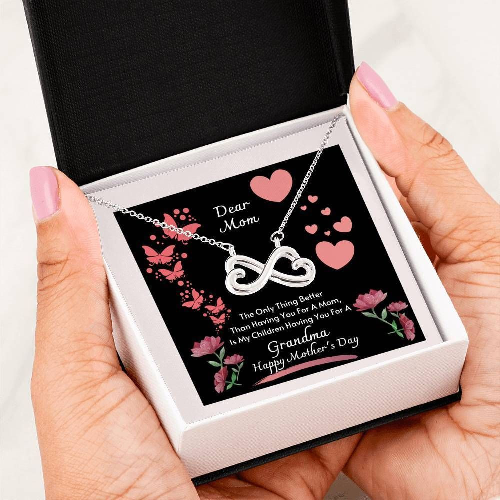 The Only Thing Better Grandma Gift For Mom Silver Infinity Heart Necklace