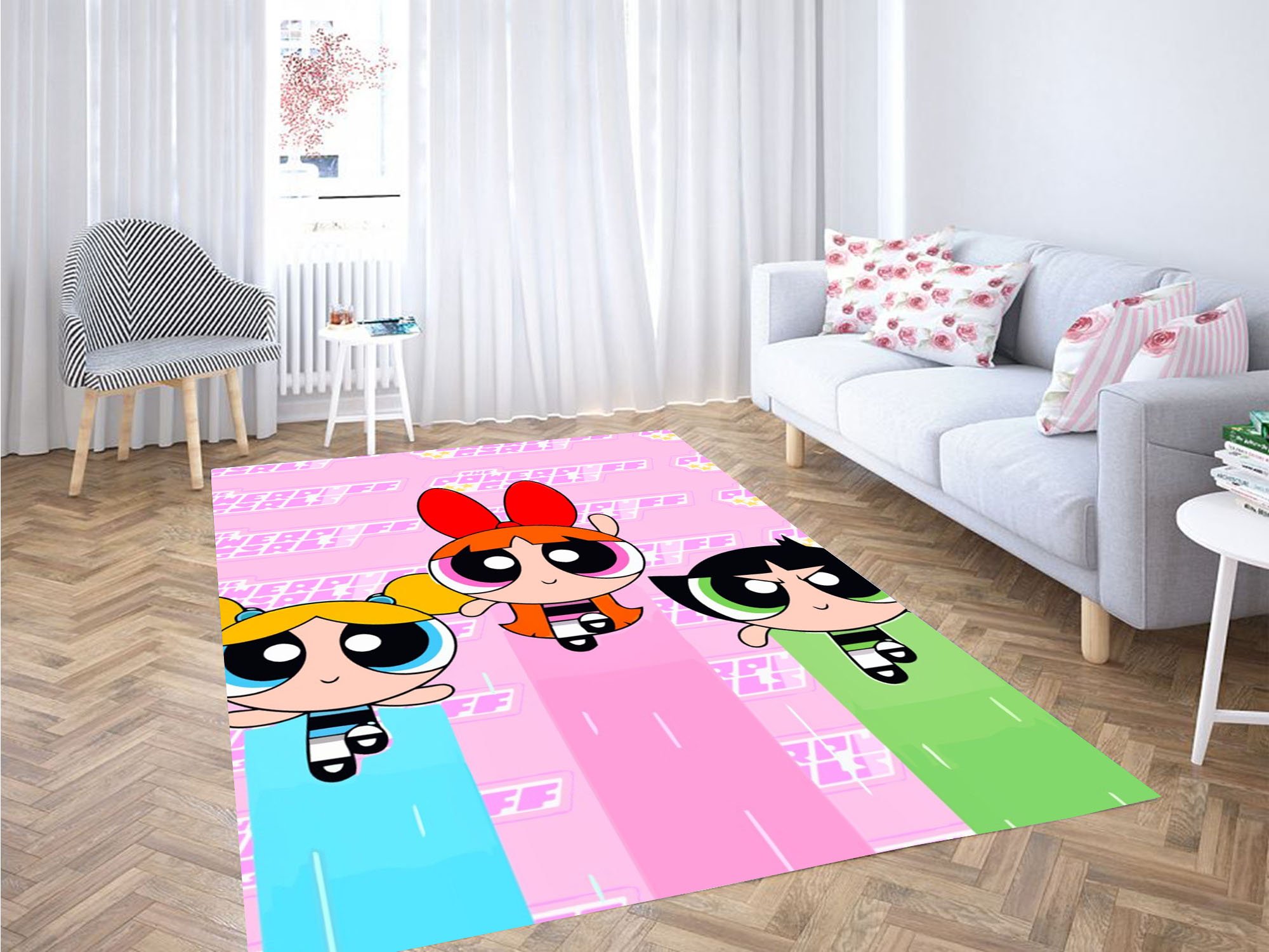 The Powerpuff Girls Character Carpet Rectangle Rug