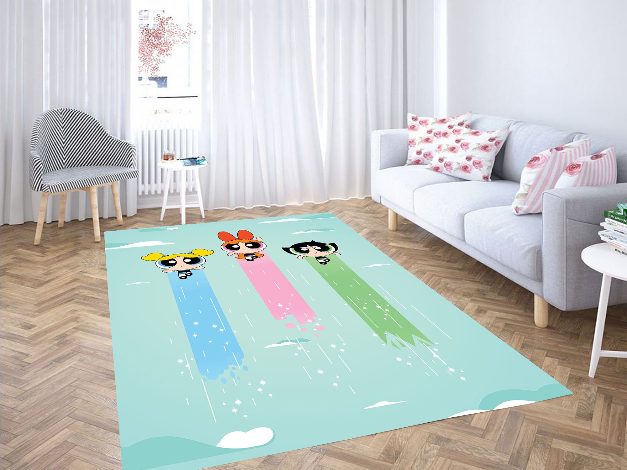 The Powerpuff Girls Flying Carpet Rectangle Rug
