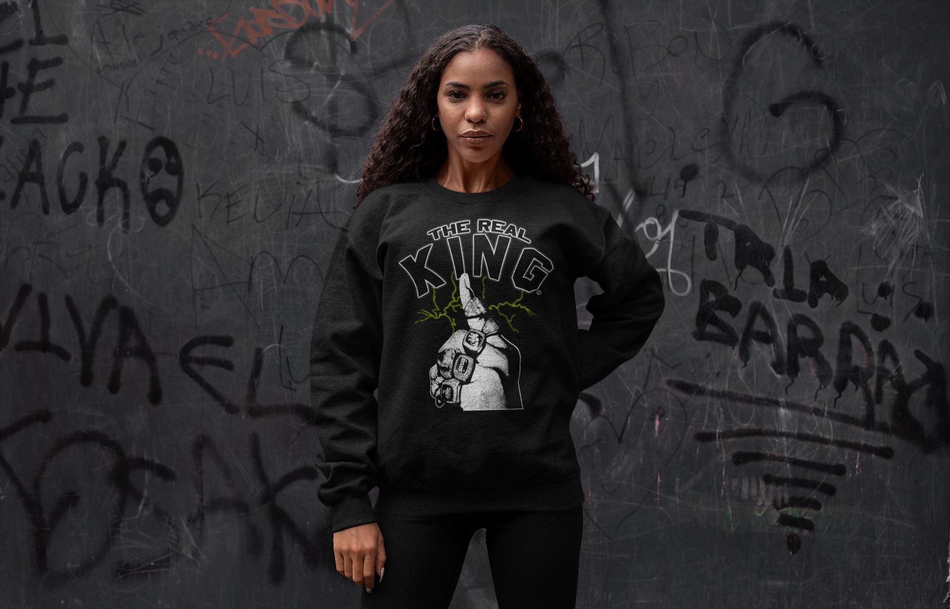 The Real King Unisex Sweater – Air Jordan 1 Visionaire, Sneakers Matching Sweater