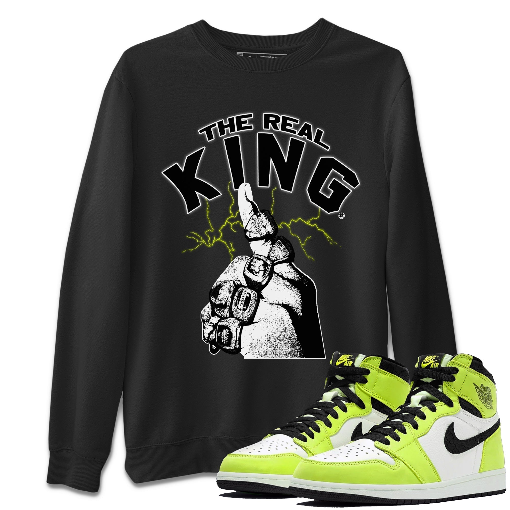 The Real King Unisex Sweater – Air Jordan 1 Visionaire, Sneakers Matching Sweater