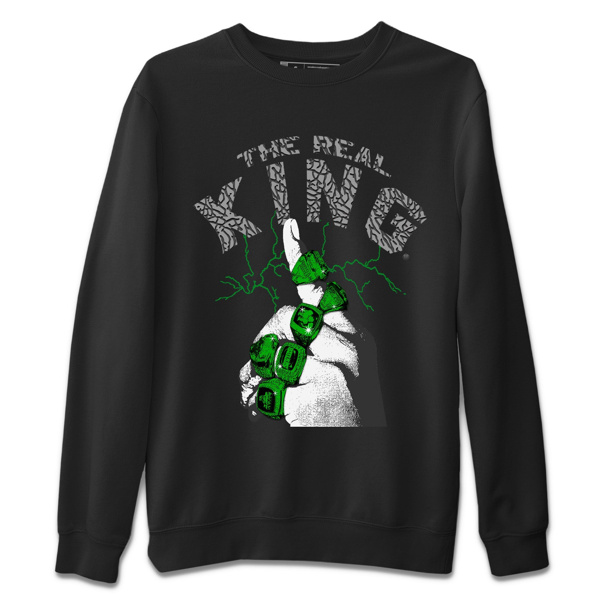 The Real King Unisex Sweater – Air Jordan 3 Lucky Green, Sneakers Matching Sweater