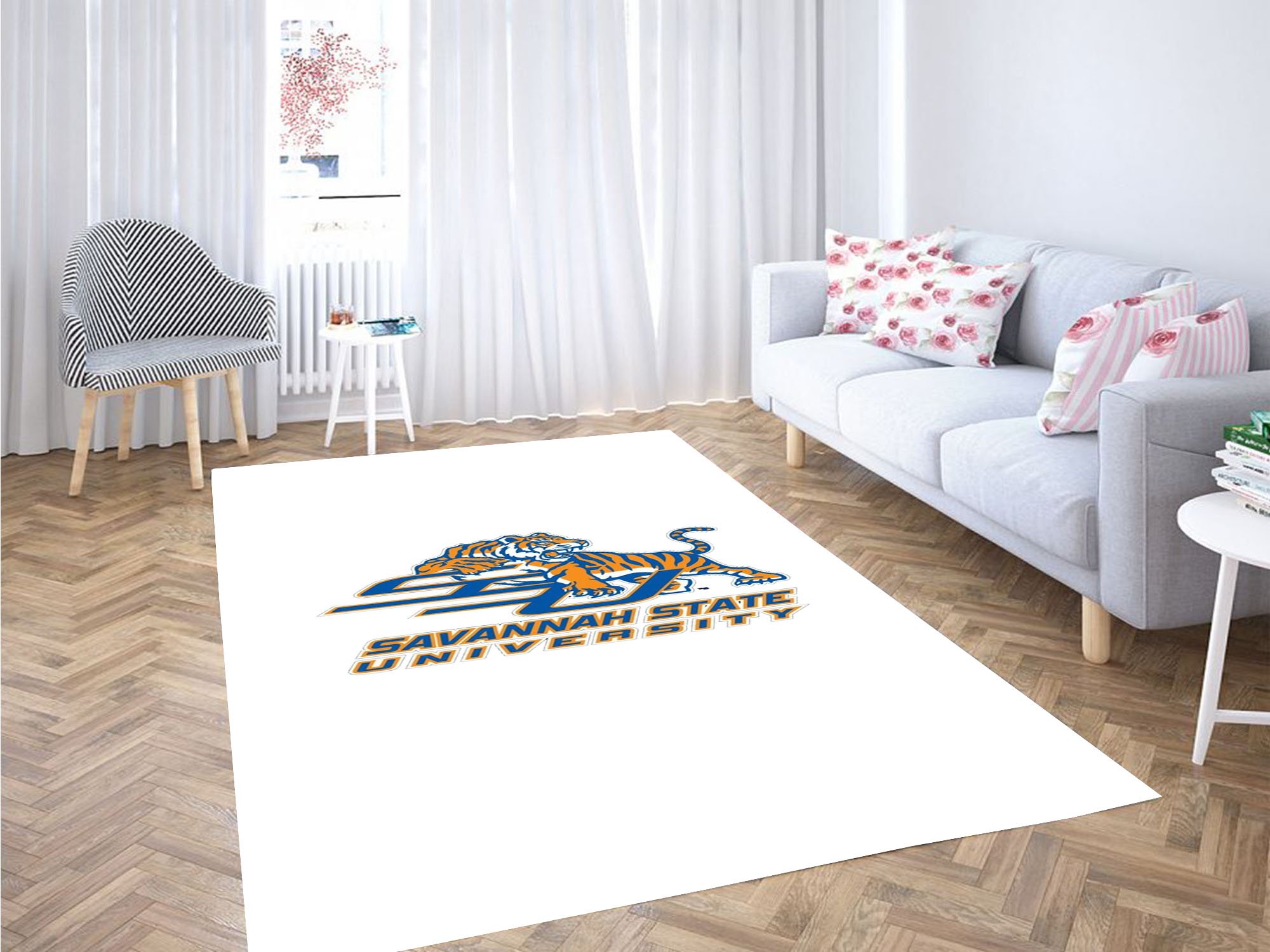 The Savannah State Tigers And Lady Tigers Carpet Rectangle Rug