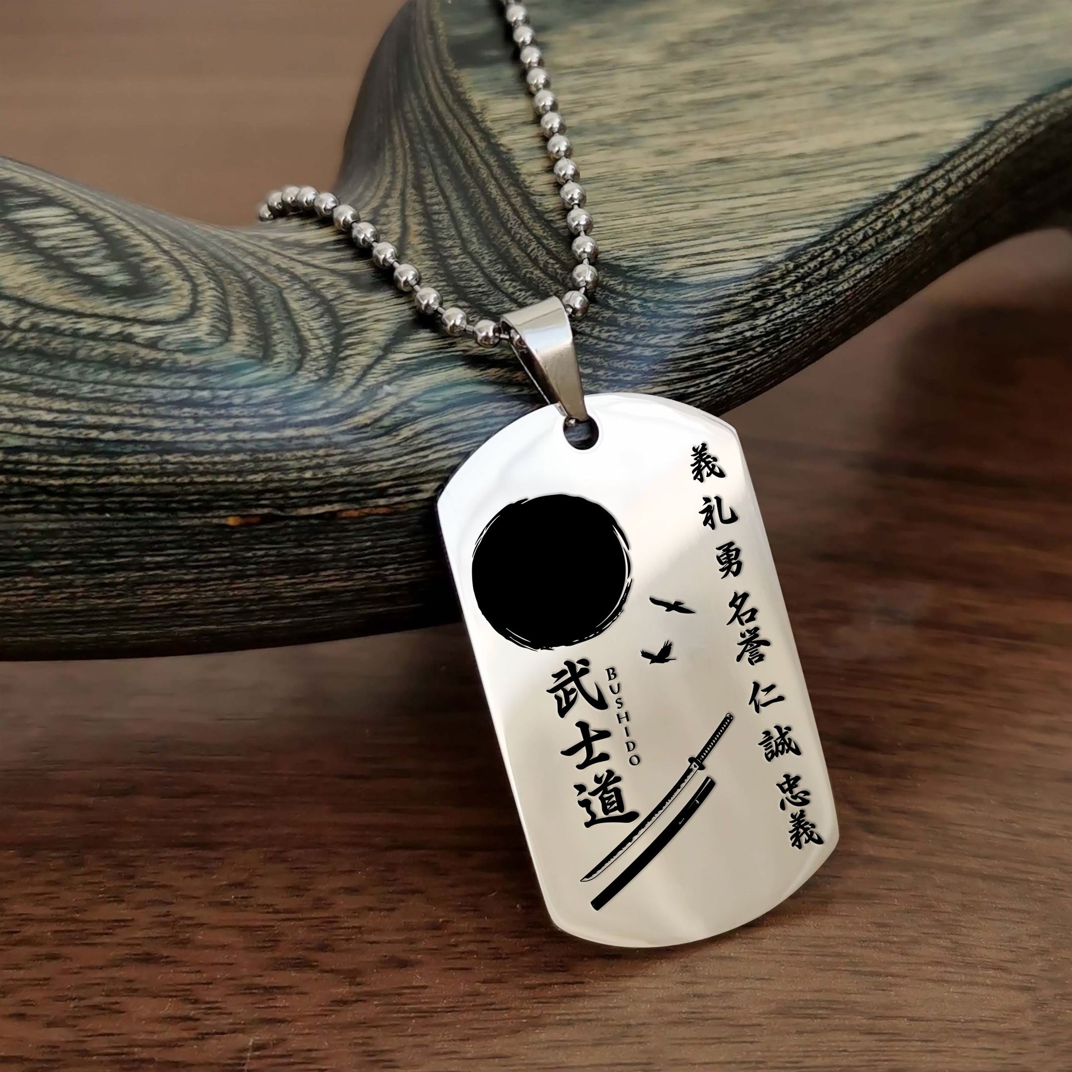 The Seven Virtures Of Bushido – Samurai Dog Tag