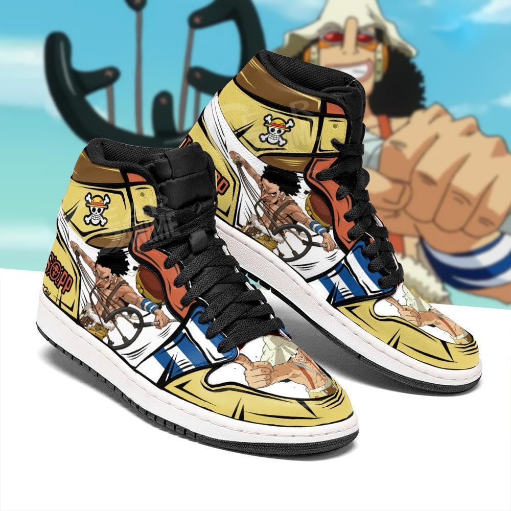 The Sniper Usopp JD1s Sneakers Anime One Piece Shoes, Air Jordan Hightop