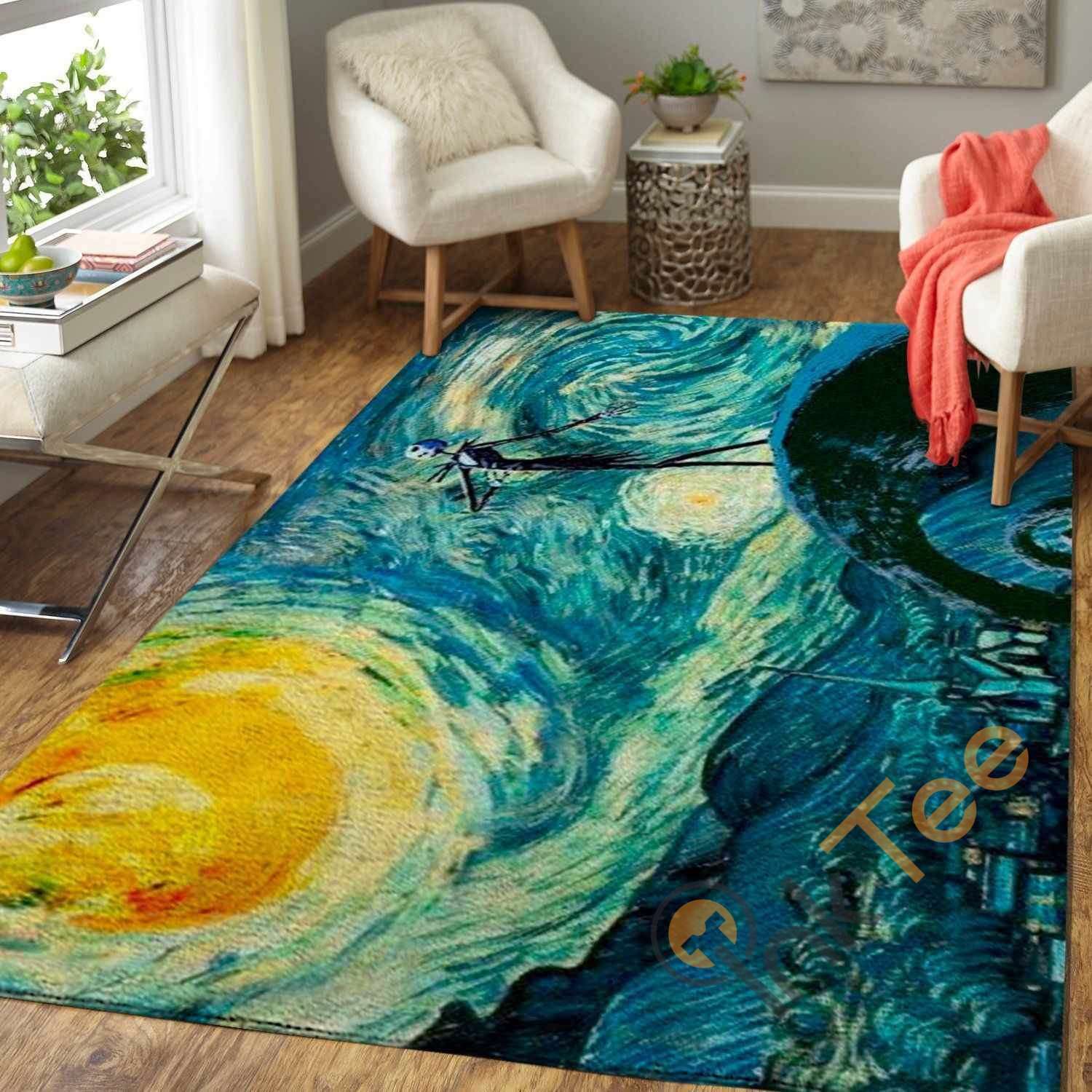The Starry Nightmare Before Christmas The Nightmare Before Christmas Halloween Area Rectangle Rug