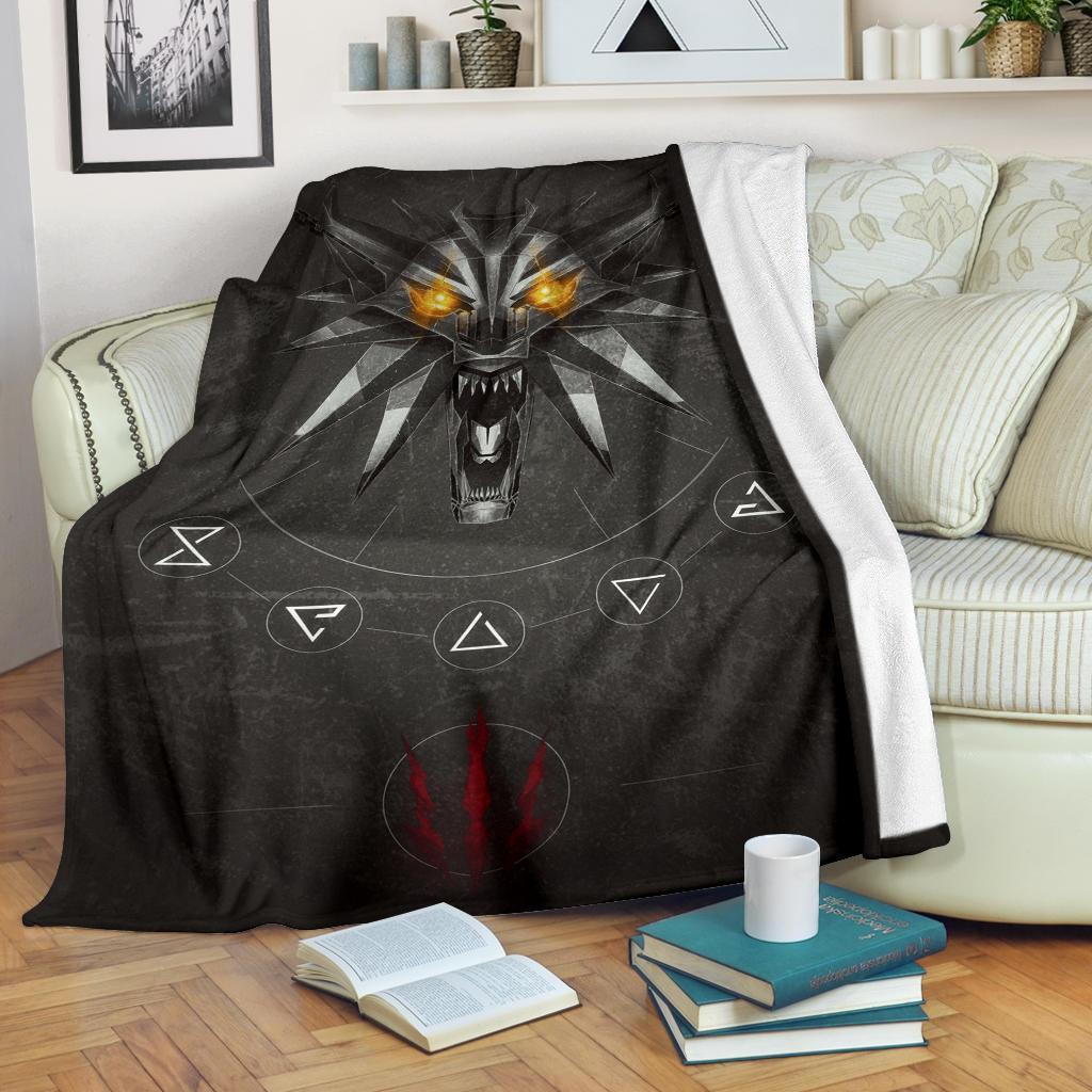 The Witcher Emblem Sherpa Blanket Cozy Blanket Fleece Blanket