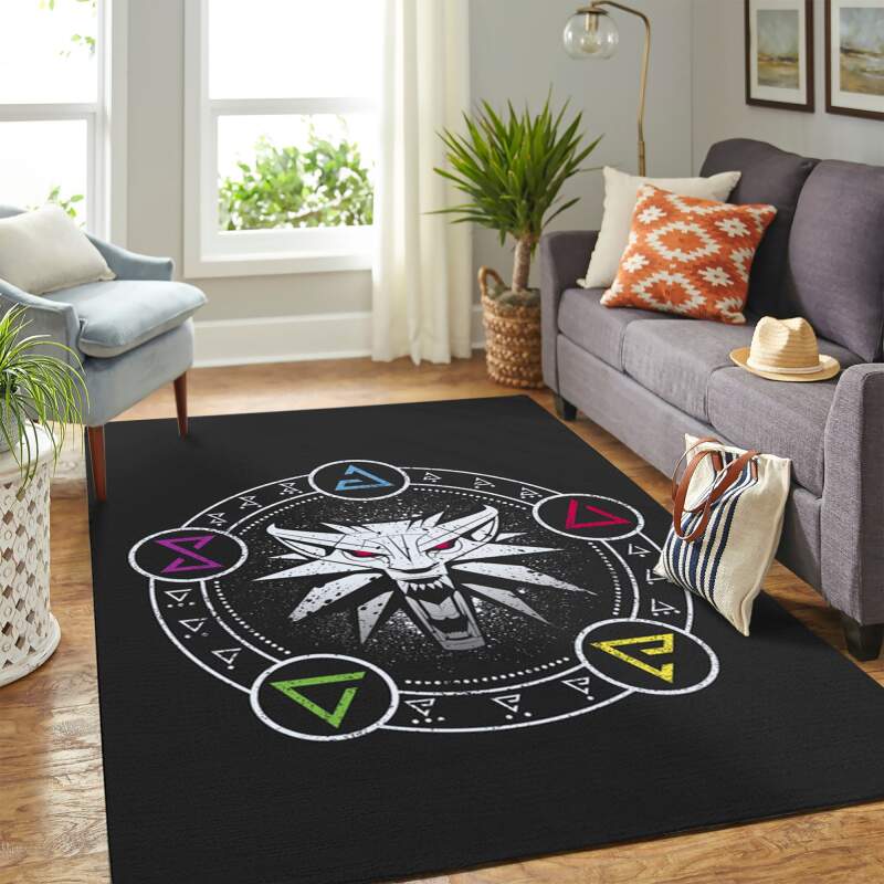 The Witcher Logo Emblem Carpet Floor Area Rectangle Rug