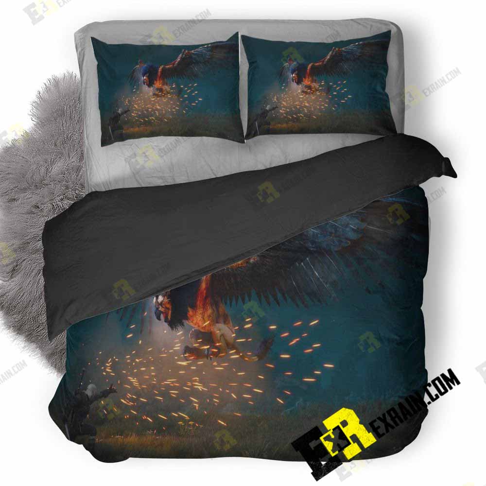 The Witcher Royal Griffin Blue 7X 3D Customized Duvet Cover Bedding Set