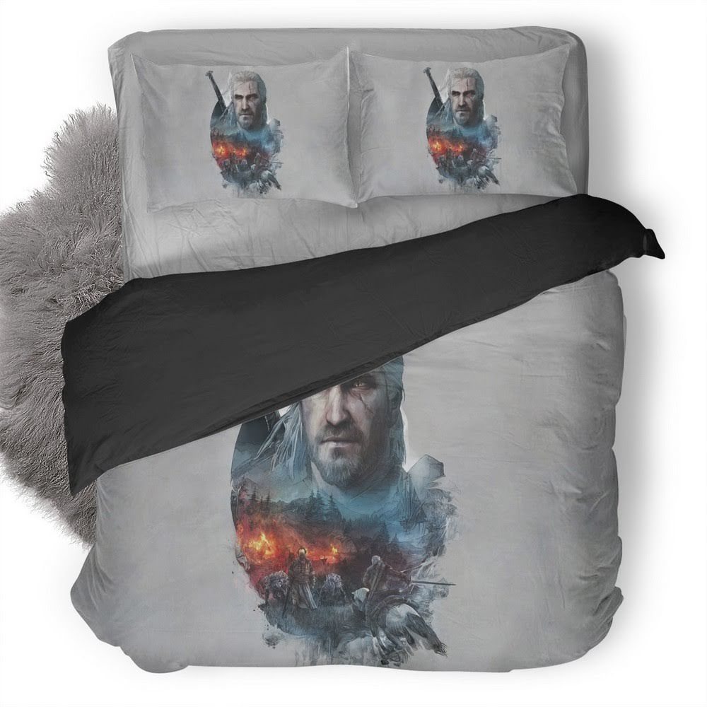 The Witcher Wild Hunt Geralt 3D Customized Duvet Cover Bedding Set