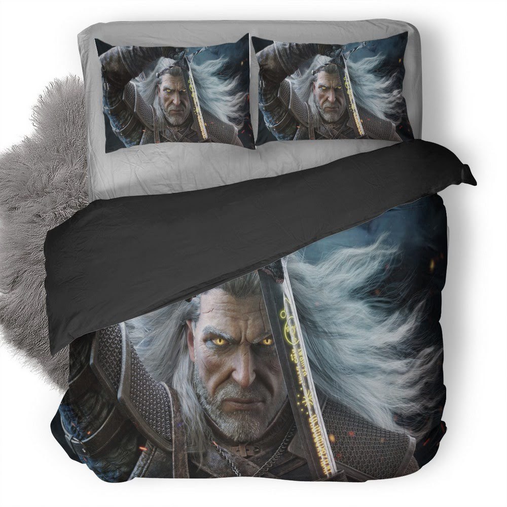 The Witcher Wild Hunt Geralt 3D Customized Duvet Cover Bedding Set