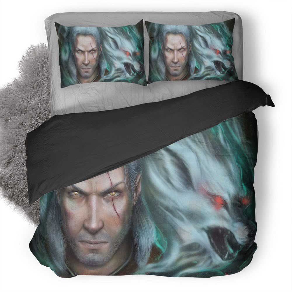 The Witcher Wild Hunt Geralt 3D Customized Duvet Cover Bedding Set
