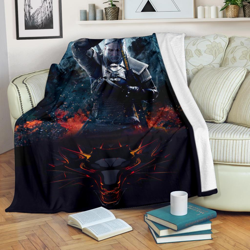 The Witcher Wild Hunt Sherpa Blanket Cozy Blanket Fleece Blanket