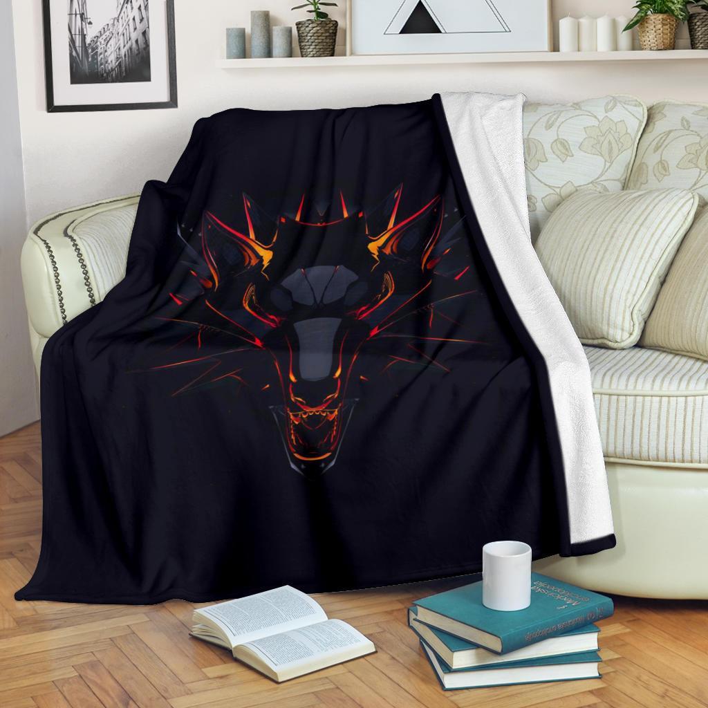 The Witcher Wolf Emblem Sherpa Blanket Cozy Blanket Fleece Blanket