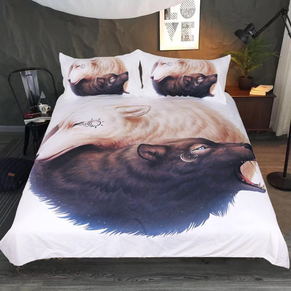 The Yin And Yang Wolves By Jojoes Art (Light Edition) Duvet Cover Bedding Set