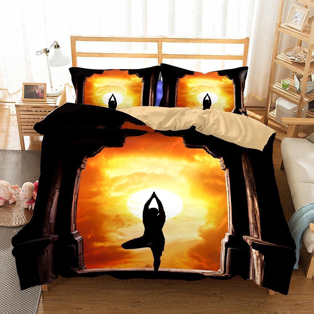 Theme Printing Yoga Zen Household Items Multisizeelections 3D Customized Duvet Cover Bedding Set