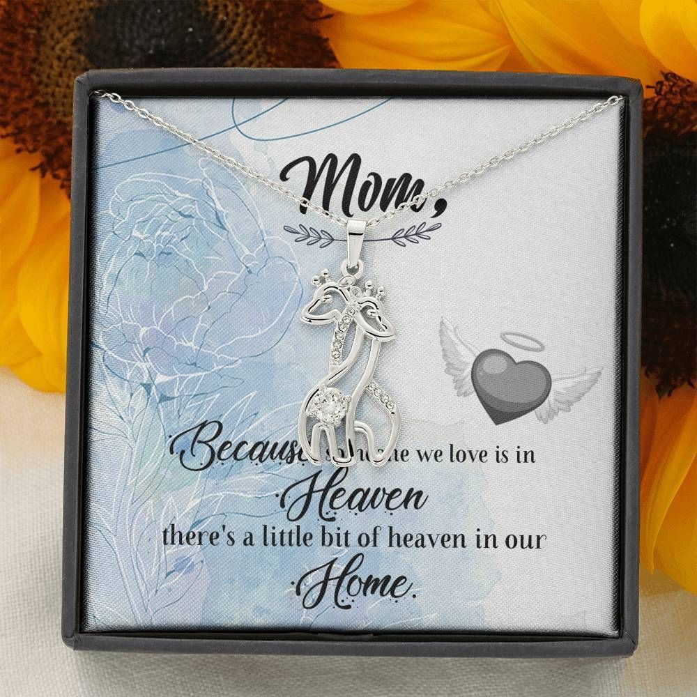 There’s A Little Bit Of Heaven In Our Home Giraffe Couple Necklace Gift For Mom
