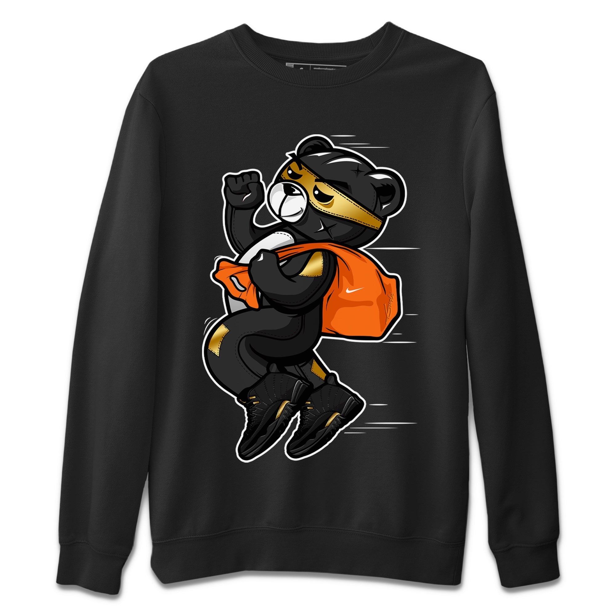 Thief Bear Unisex Sweater – Air Jordan 12 Black Taxi, Sneakers Matching Sweater